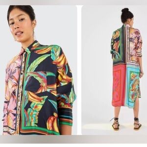 Farm Rio Scarf mix shirt dress NWT